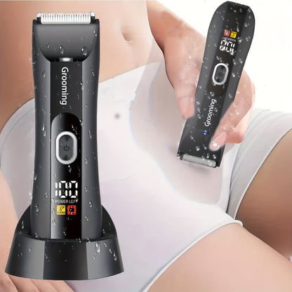 Pro Mens IPX5 Groomer LCD LED Ceramic Blades 2Speed